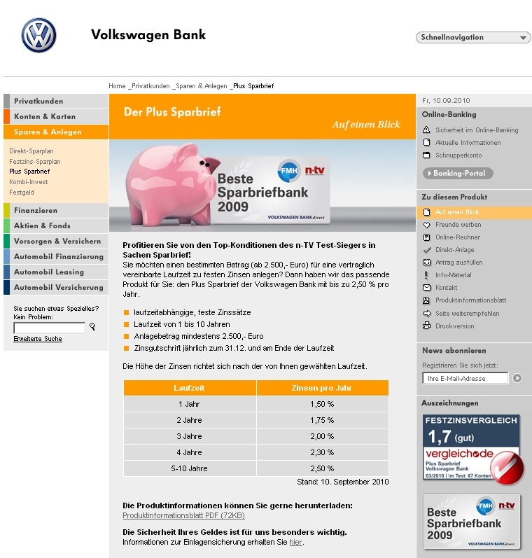 VW Festgeld