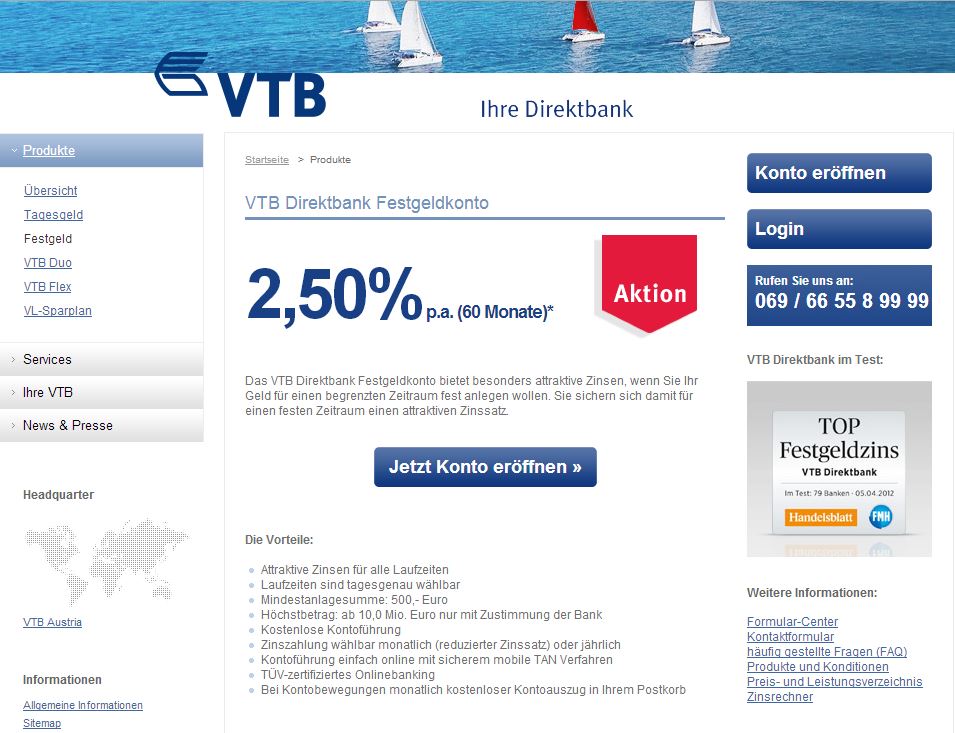 VTB Bank Festgeld